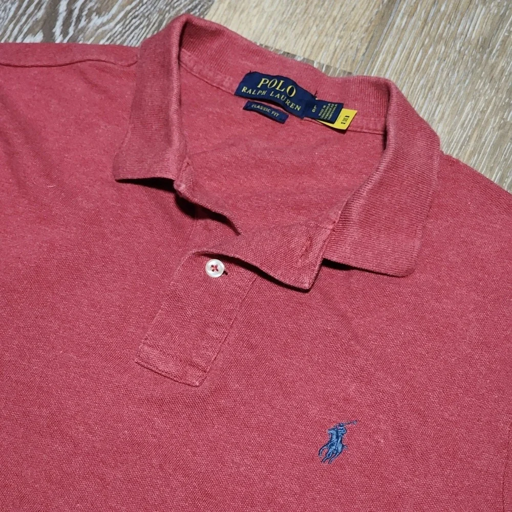 Polo Ralph Lauren Men's Classic Fit Polo Shirt | Size L | Maroon | Short‎ Sleeve